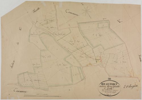 Beaufort, section B, le Perron et Longeverne, feuille 4.géomètre : Bénier Sre