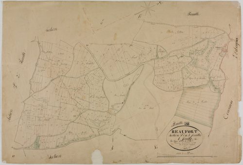 Beaufort, section F, les Vignes et la Côte, feuille 1.géomètre : Bénier Sre