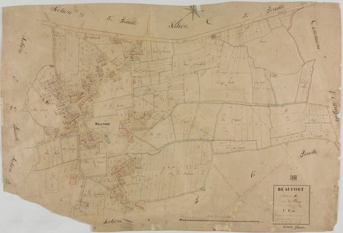 Beaufort, section E, le Village, feuille 1.géomètre : Deniset