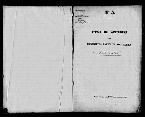 Etat de sections, s.d. [1827].