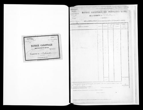 Matrice des propriétés bâties.