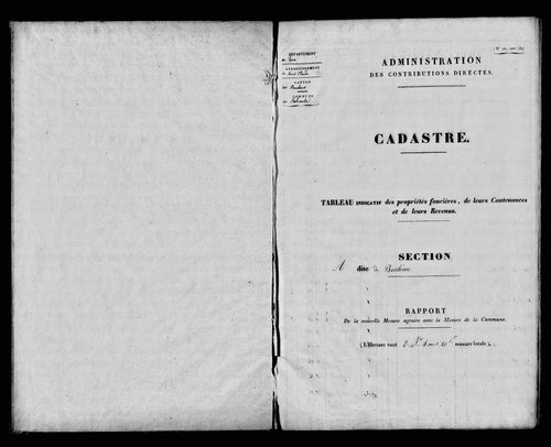 Etat de sections.