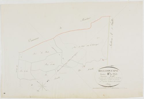 Bellefontaine, section B, le Midi, feuille 1.géomètre : Duchesne cadet