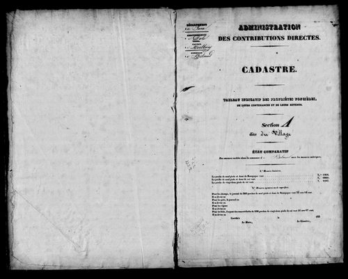 Etat de sections.