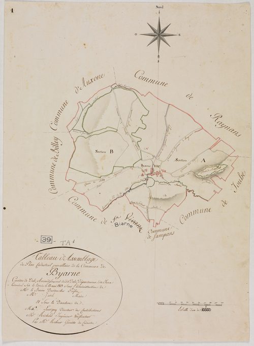 Biarne, tableau d'assemblage.géomètre : Rebour