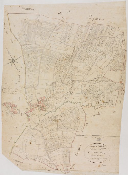 Biarne, section A, le Mont Fri, feuille unique.géomètre : Laplace