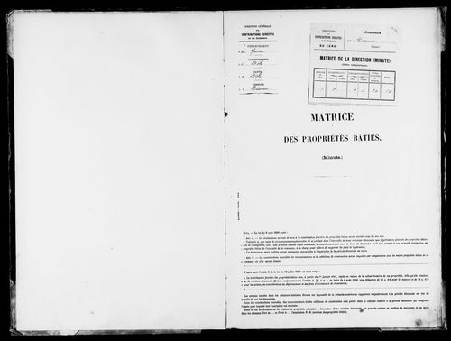 Matrice des propriétés bâties.