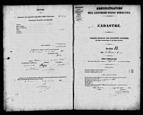 Etat de sections.
