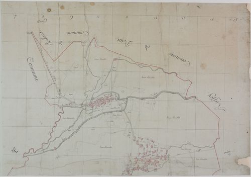 Bletterans, Larnaud et Villevieux, à l'encre, par Fabre. s.d. [1804-1807], Nord-est, 89 cm x 62 cm.