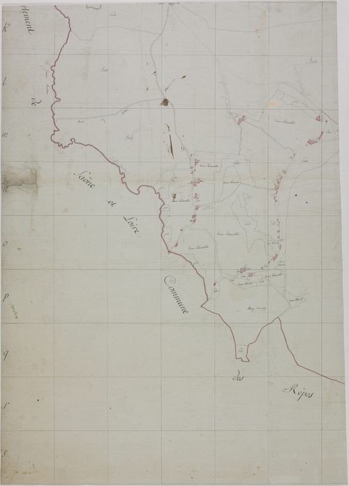 Bletterans, Larnaud et Villevieux, à l'encre, par Fabre. s.d. [1804-1807], Sud-ouest, 65 cm x 90 cm.