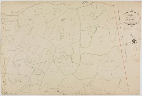 Blois-sur-Seille, section B, les Chaumois, feuille 2.géomètre : Mathieu