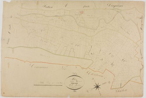 Blois-sur-Seille, section A, le Village, feuille 4.géomètre : Mathieu