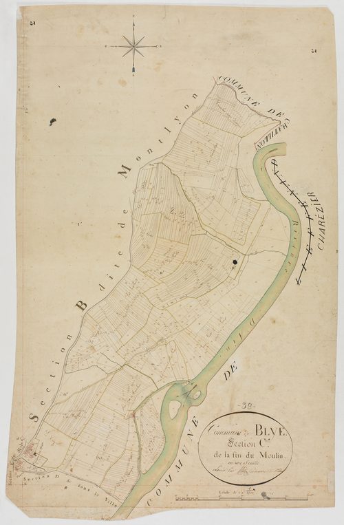 Blye, section C, la Fin du Moulin, feuille unique.géomètre : Félix