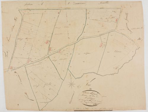 Bois-de-Gand, section B, le Village, feuille 3.géomètre : Berthet