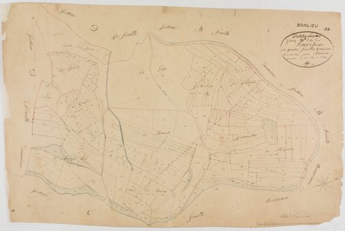 Bonlieu, section D, le Fourchon, feuille 3.géomètre : Jannin