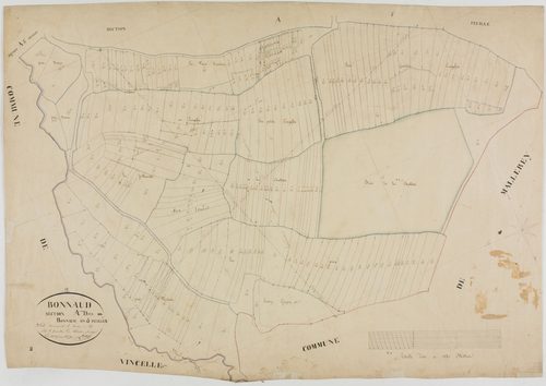Bonnaud, section unique, le Village, feuille 2.géomètre : Rosset fils