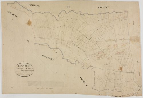 Bonnaud, section unique, le Village, feuille 3.géomètre : Rosset fils