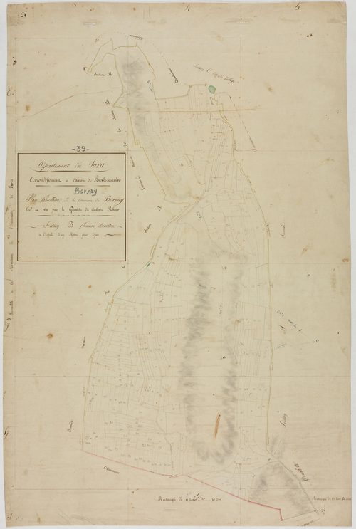 Bornay, section B, feuille 1.géomètre : Rebour
