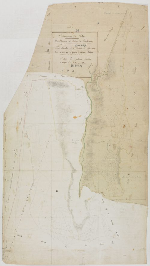 Bornay, section B, feuilles 3 et 4.géomètre : Rebour