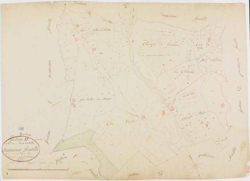 Bouchoux (Les), section D, Très la Ville, feuille 3.géomètre : Berthet