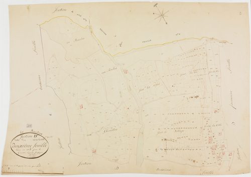 Bouchoux (Les), section D, Très la Ville, feuille 2.géomètre : Berthet