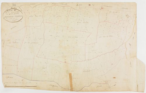 Bouchoux (Les), section D, Très la Ville, feuille 1.géomètre : Berthet