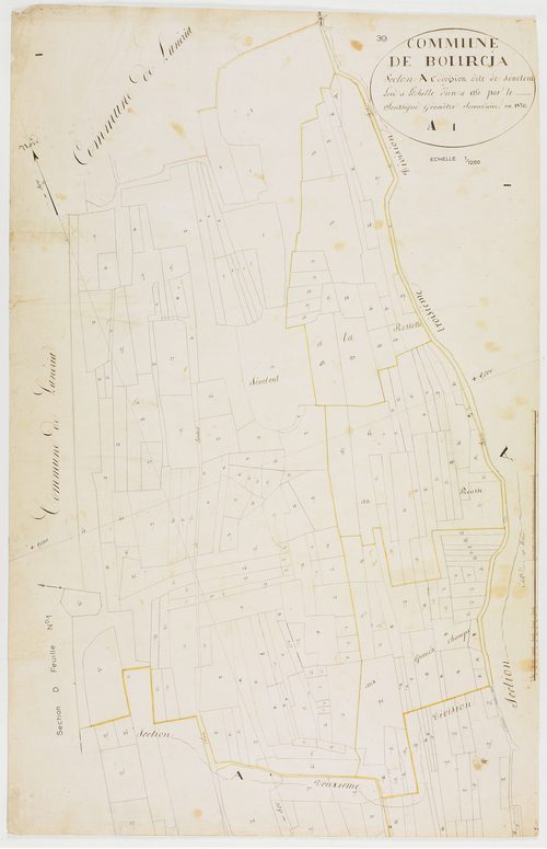 Bourcia, section A, Sénetent, feuille 1.géomètre : pas de nom [Laplace?]