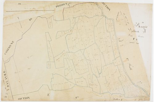 Bourcia, section F, feuille 2 1820-1822] géomètre : pas de nom [Laplace ?]
