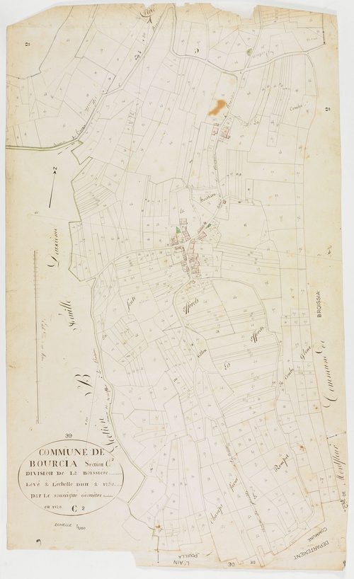Bourcia, section C, la Boissière, feuille 2.géomètre : pas de nom [Laplace ?]