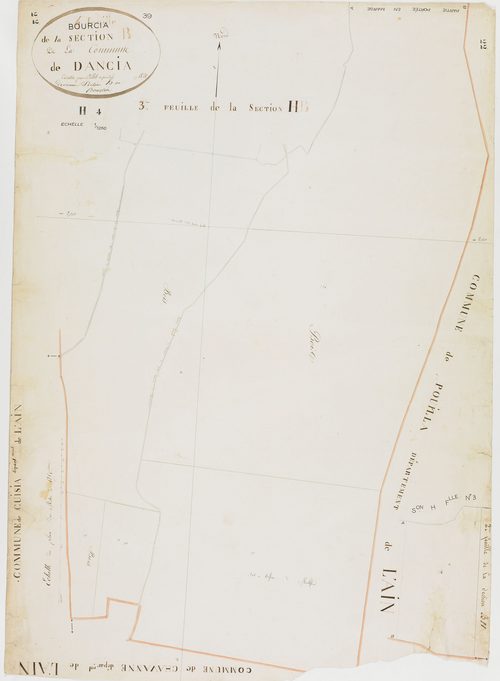 Bourcia, section H, feuille 4.géomètre : Billet