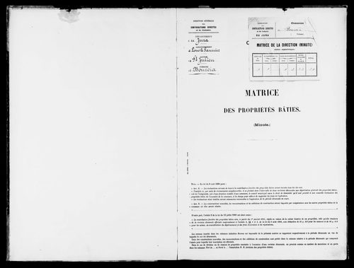 Matrice des propriétés bâties.