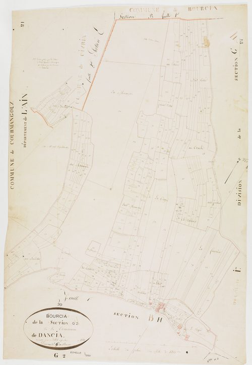 Bourcia, section G, feuille 2.géomètre : Billet