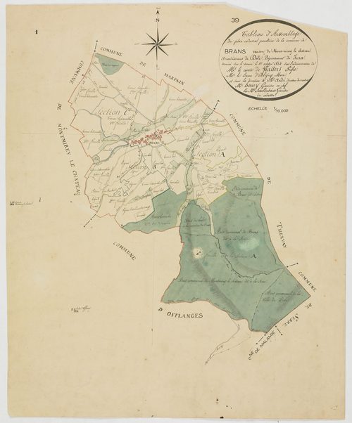 Brans, tableau d'assemblage.géomètre : Sauldubois