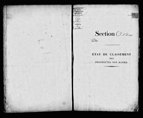 Etat de sections, s.d. [début XIXe].