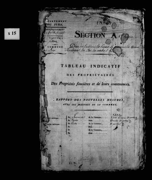 Etat de sections, s.d. [début XIXe].