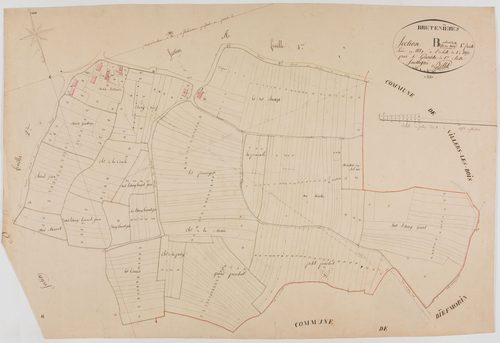 Bretenières, section B, le Midy, feuille 1.géomètre : Billet