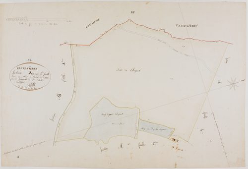 Bretenières, section A, les Prés, feuille 5.géomètre : Billet