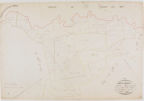 Bretenières, section A, les Prés, feuille 3.géomètre : Billet