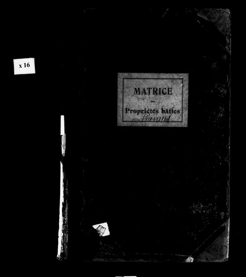 Matrice des propriétés bâties.