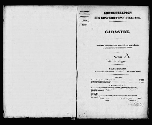 Etat de sections.