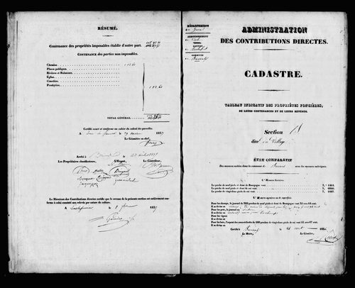 Etat de sections.