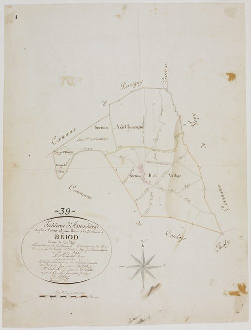 Briod, tableau d'assemblage.géomètre : Calmels et E.F. Prost