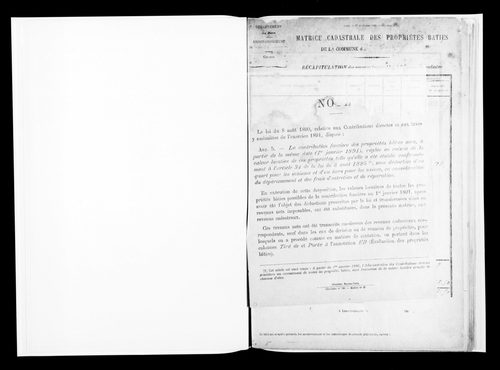 Matrice des propriétés bâties.