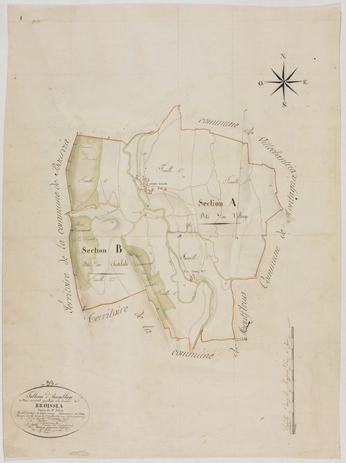 Broissia, tableau d'assemblage.géomètre : Félix