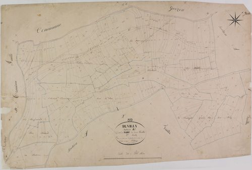 Buvilly, section A, Sarre, feuille 3.