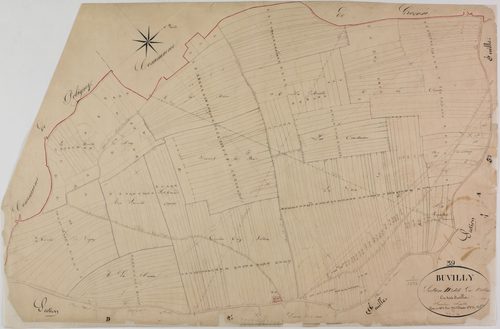 Buvilly, section D, le Village, feuille 3.