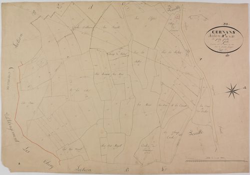Cernans, section B, le Sud, feuille 3.