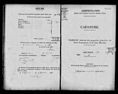 Etat de sections.