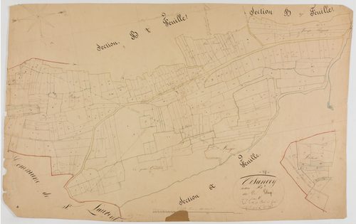 Cesancey, section B, le Village, feuille 1.géomètre : Olivier aîné