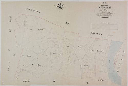 Chamblay, section D, Fontenoy, feuille 3.